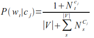 Probability of a word given a class