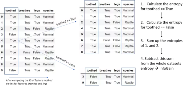Information Gain calculation